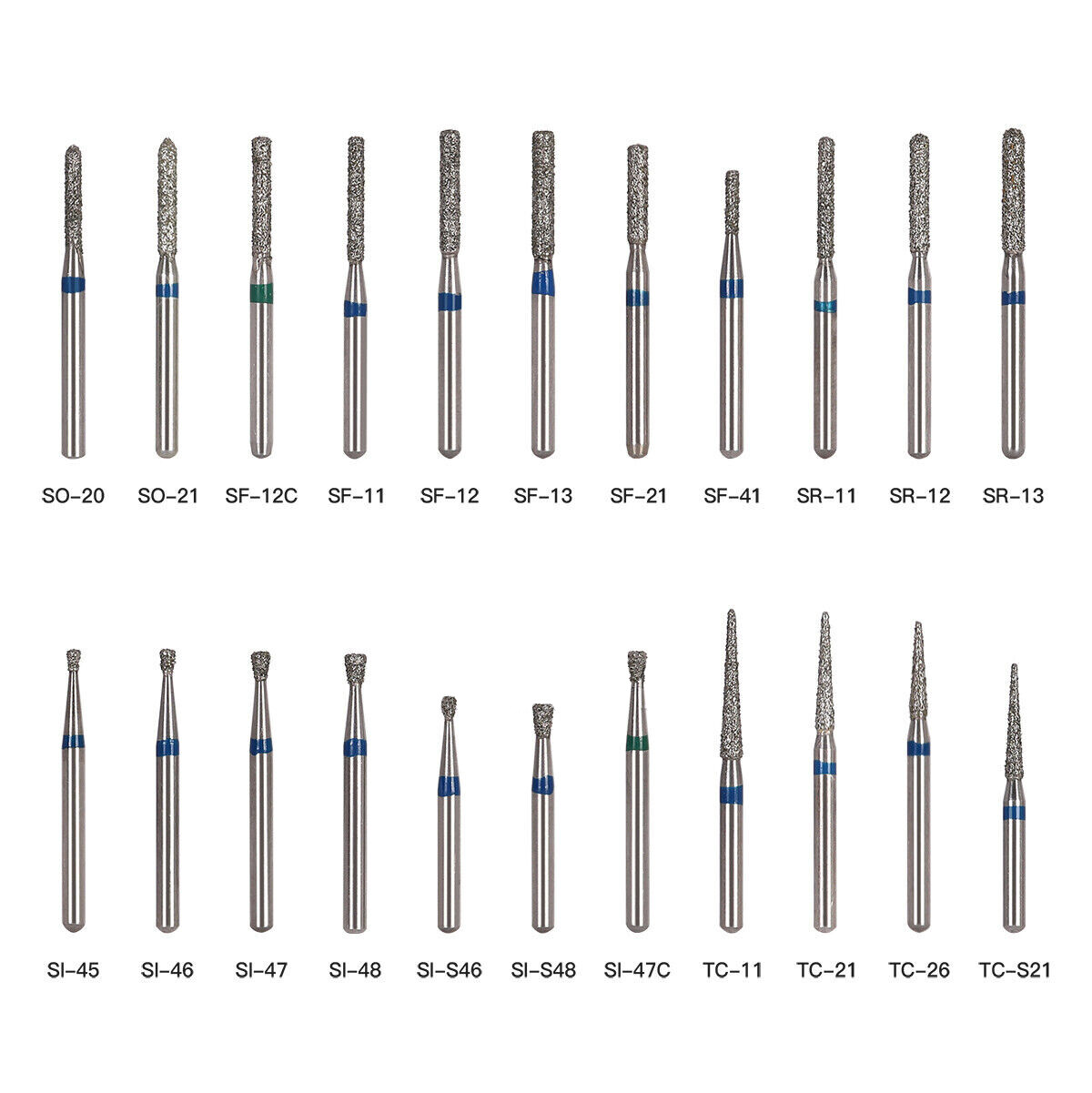 0.99 5Pcs Dental Diamond Burs for High Speed Handpiece FG1.60mm