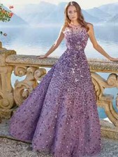 Sequined Sparkling Sequined Evening Dresses Sleeveless Floor Length Prom Dresses