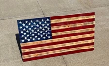 Handmade Distressed Wooden U.S. American Flag