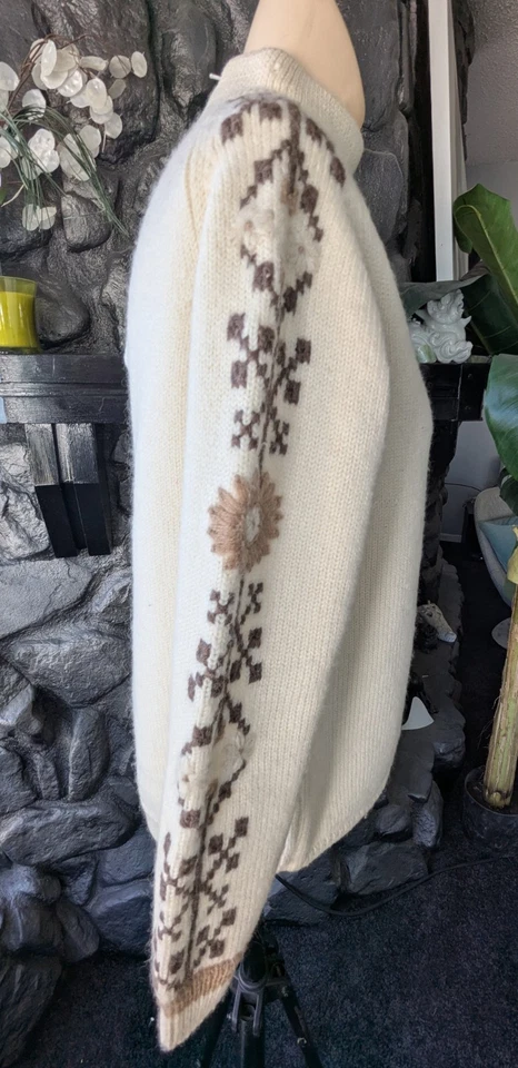 Suéter de Lana Aspen Skiwear Años 60 De Colección Marrón Crema Bordado Talla L Mod Ski Bunny Foto 4 de 4