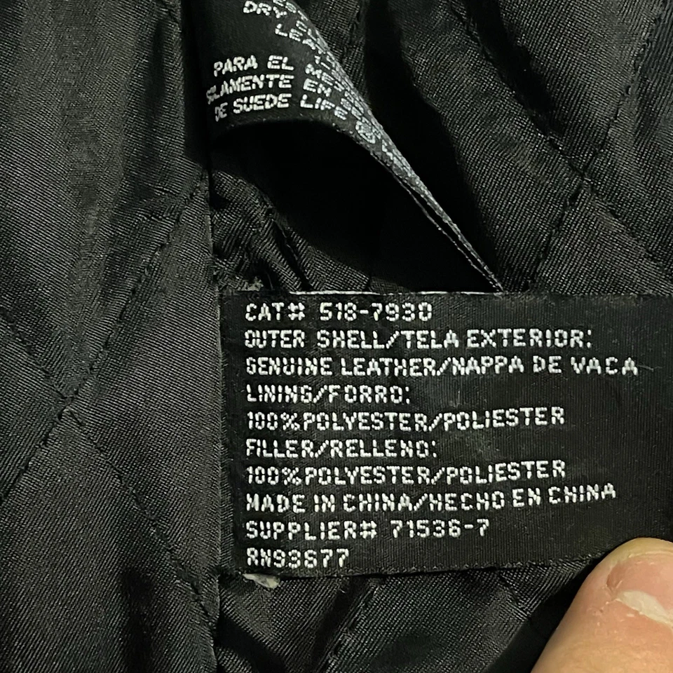 J Ferrar Blazer Men 2XL Black Genuine Leather Jacket Coat Quilted Button Preppy - Image 4 of 4