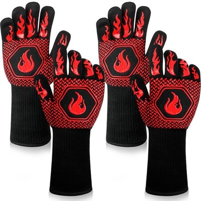 BBQ Fireproof Gloves, Grill Cut-Resistant Gloves 1472°F Heat Resistant Glov