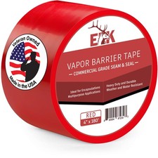 Vapor Barrier Tape - 4  x 180ft - PE 7mm Polyethylene Seam Tape - Moisture Ba...