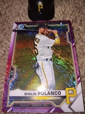 Shalin Polanco 1st Bowman Chrome 2021 Fuchsia Shimmer REFRACTOR 119/199🔥RARE RC