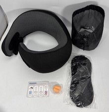 Tri Tra Travel Neck Pillow New in packaging Black W/ Mask And Ear Plugs