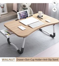 Laptop Bed Foldable Lap Desk,Portable Table,Stand ,Cup Holder Drawing  Eating