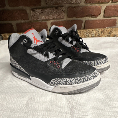 Jordan Air Jordan 3 Retro OG Mid Black Cement Elephant Print Leather 854262-001