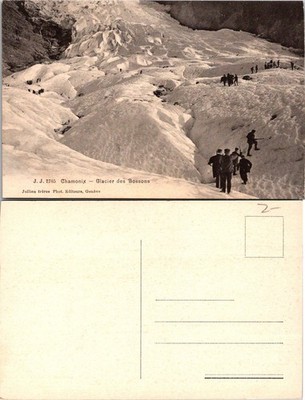 Jullien Chamonix Glacier des Bossons Postcard Vintage Unposted Sepia Unused