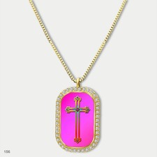Stunning Colorful Jesus Christ Crucifix Cross Fashion Pendant Necklace Chain Gra