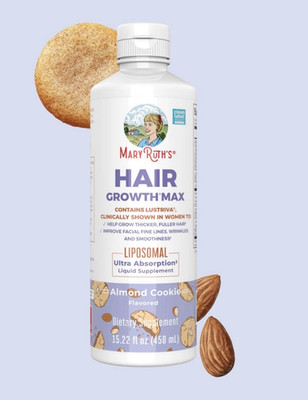 MaryRuth's Hair Growth Max Liposomal Liquid Supplement Almond Cookie 15.22 oz