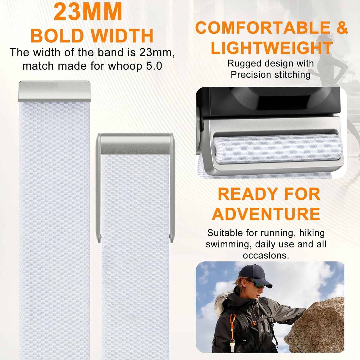 Adjustable Nylon Sport Band for Whoop 5.0 - Perfect for Any Activity