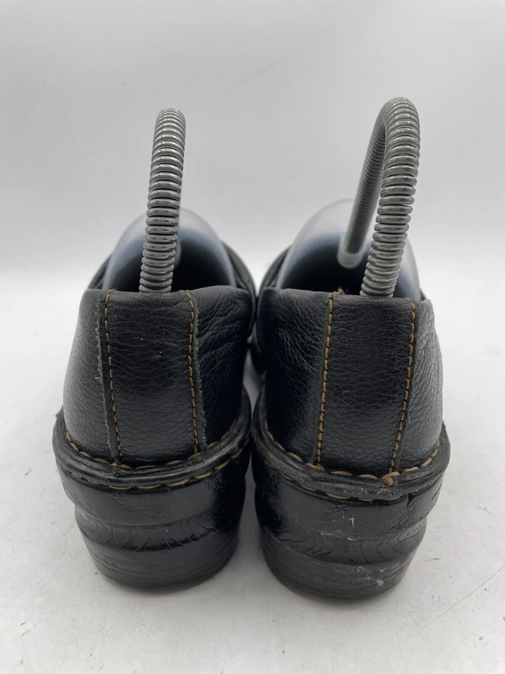 Zuecos Sonoma Life + Style para mujer talla 8W cuero negro punta redonda zapatos sin cordones Foto 3 de 4