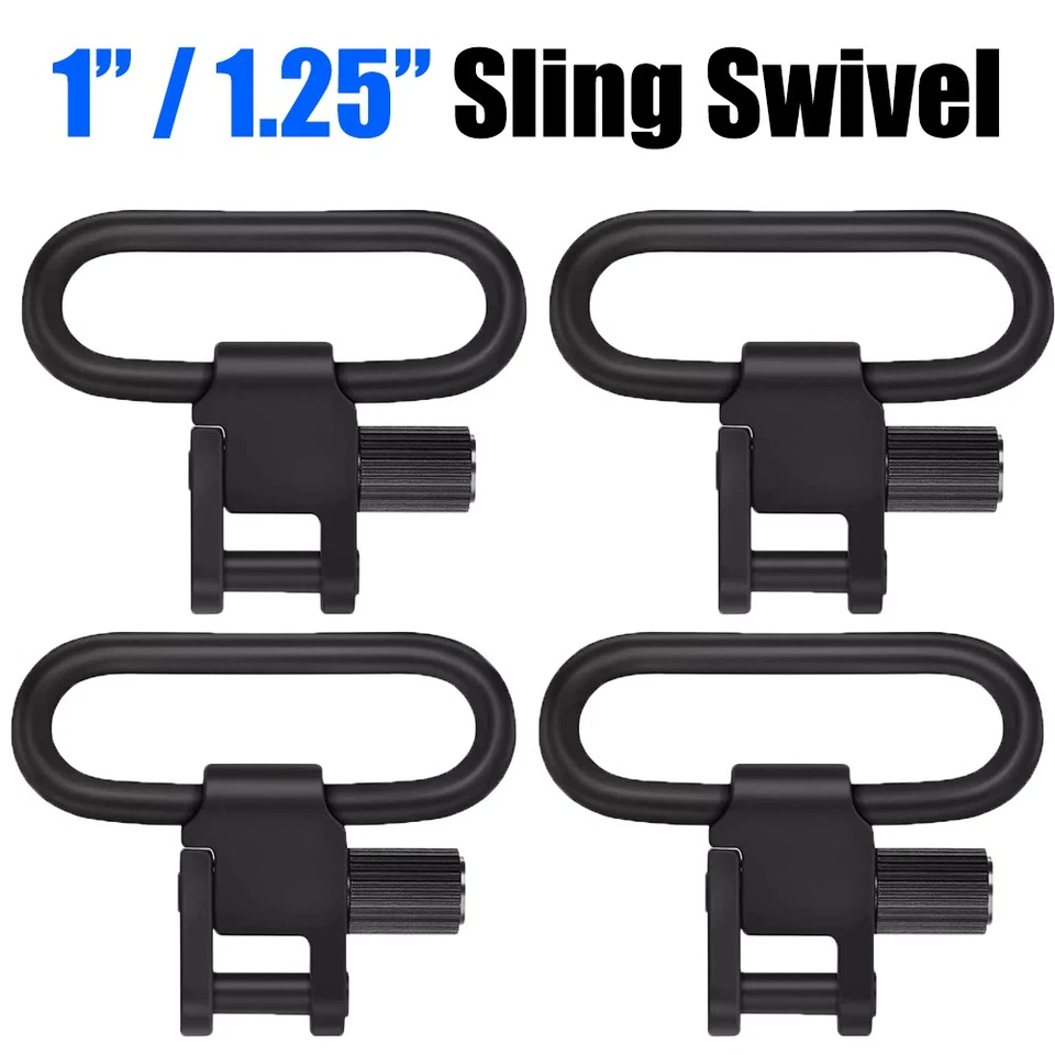 2/4PCS Rifle Gun Sling Swivels Quick Detach Heavy Duty Steel Swivel Set 1"/1.25" - Image 3 of 4