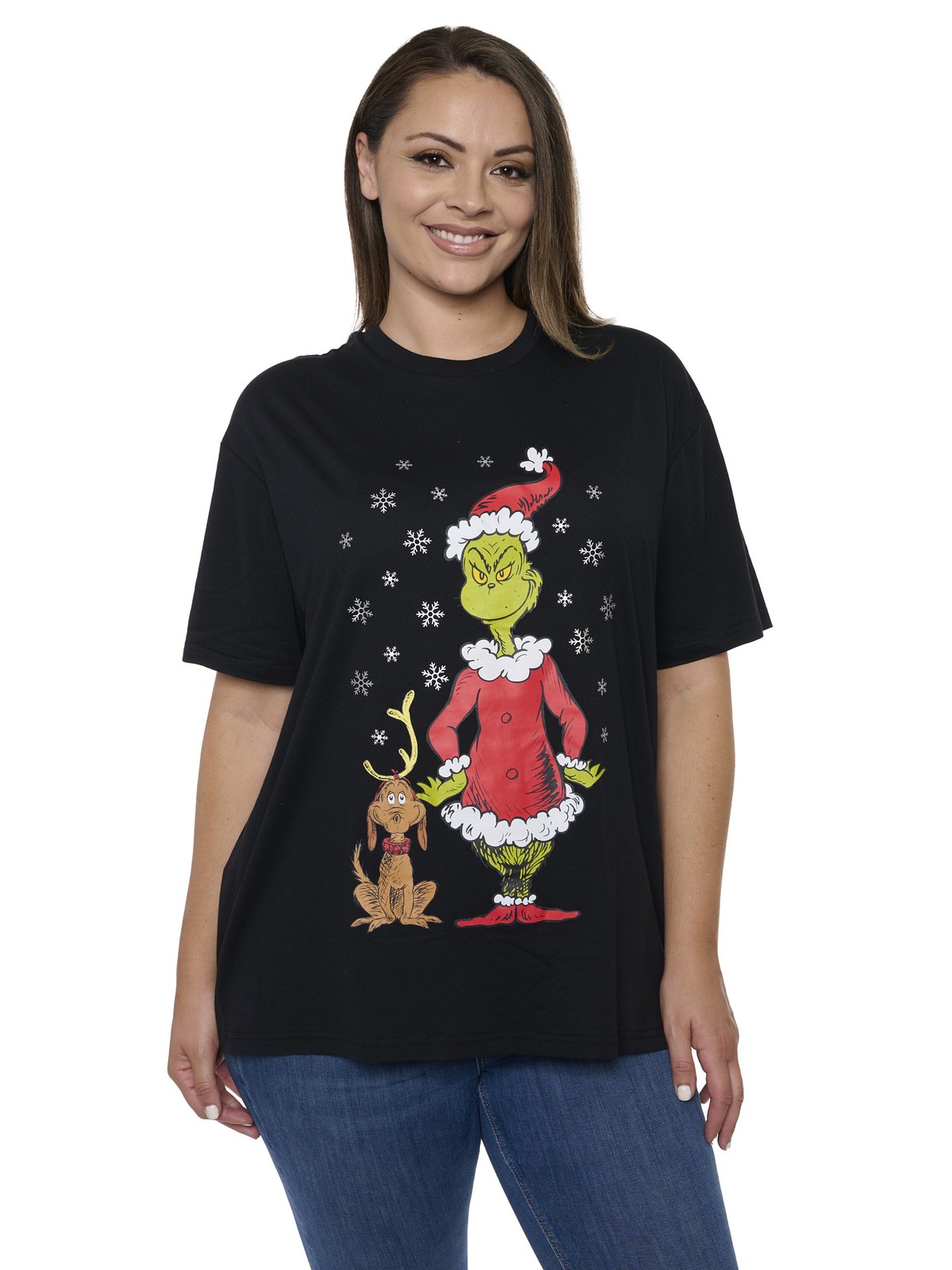 Dr. Seuss The Grinch & Max T-Shirt Women's Plus Size Christmas