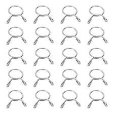 20Pcs 19mm ID 21.3mm OD Fuel Line Hose Clips Spring Clips Clamps Silver