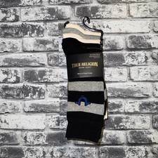 TRUE RELIGION 5-PACK COTTON Blend CREW MID-CALF Men's Socks SOCK SIZE 10-13