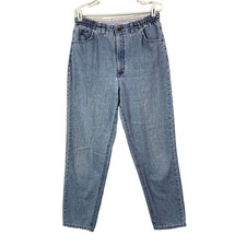 Vintage Lee Medium Wash Tapered Leg High Rise Cotton Mom Jeans Waist 30"