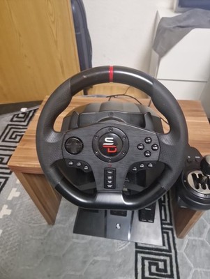 Subsonic Rennlenkrad-Set für Konsole mit Schalthebel & Pedalen, Schwarz,