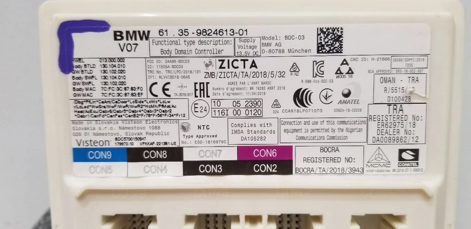 19 BMW M850I BCM ТЕЛА ДОМЕН УПРАВЛЕНИЯ МОДУЛЬ 61359824613 - Изображение 2 из 4