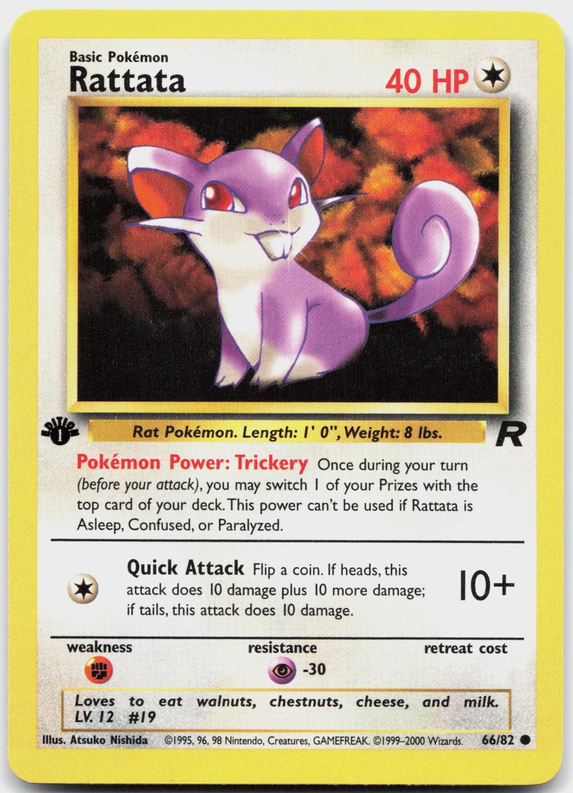 Rattata 66/82 Common Team Rocket Pokemon 1st Edition Near Mint