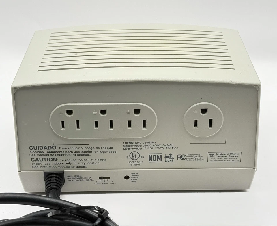 APC Line -R 600 Automatic Voltage Regulator 4 Outlets LE600 - Image 2 of 3