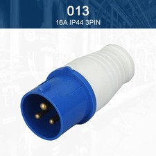 16 Amp 240V Site Trailing Plug & Socket 16A 3 Pin 240 Volt Blue Hook Up 2P+Earth