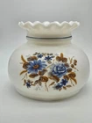 Vintage Milk Glass Shade with Blue Flowers