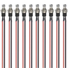 10pcs 7mm Mini Momentary Push Button SPST Prewired 3V-230V 1A ON/OFF Round White
