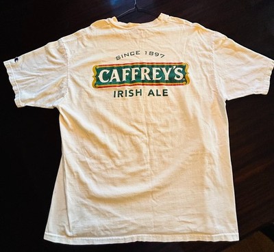 Vintage 1990s Caffrey s Irish Ale Beer T Shirt XL Champion USA Made Promo Tee
