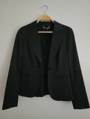 Schwarzer Nadelstreifen Blazer von Bebe, Gr. S/36