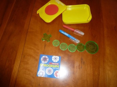 Vintage 2014 Hasbro The Original Travel Portable Spirograph Red Wheels Markers