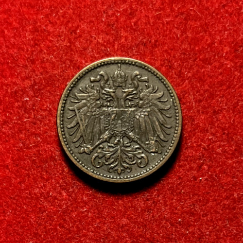 Austria 1900 2 Heller Bronze Coin KM#2801 T2994a