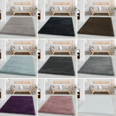 Hochflor Shaggy Teppich Wohnzimmer Langflor Einfarbig Super Weich Felloptik