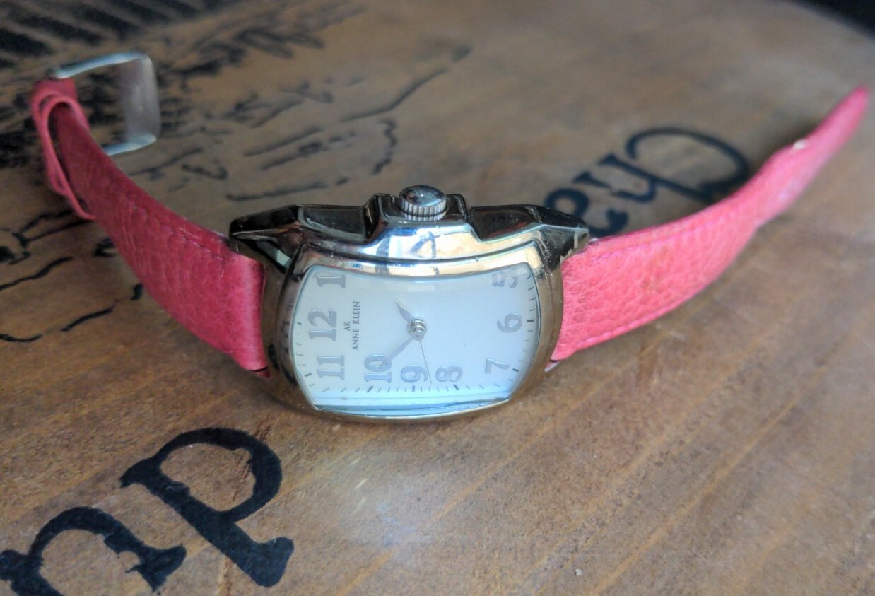 Women's ANNE KLEIN Silvertone Rectangular Case Wa… - image 5