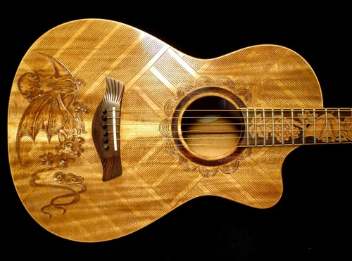 Acoustic Parlor Steel String Guitar Handmade by Blueberry Bats Pre-Order 90 Days - Picture 11 of 19