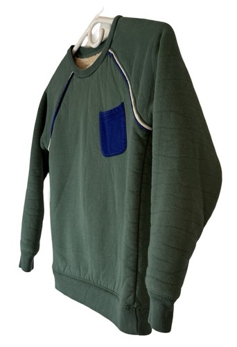 Mini Boden Kids Sweater Boys (8-9) Green w/Breast Pocket Pullover Sherpa Lining - Picture 2 of 12