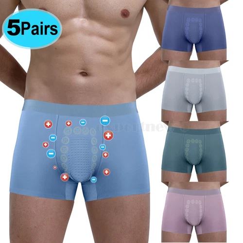 5er Pack Atmungsaktiv Magnetfeldtherapie Herren Unterwäsche Elastisch Herren Boxer Männer - Bild 1 von 20