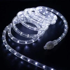White 1/2" LED Rope Light 10', 25', 60', 150'ft Static w/8 Modes Extendable Xmas