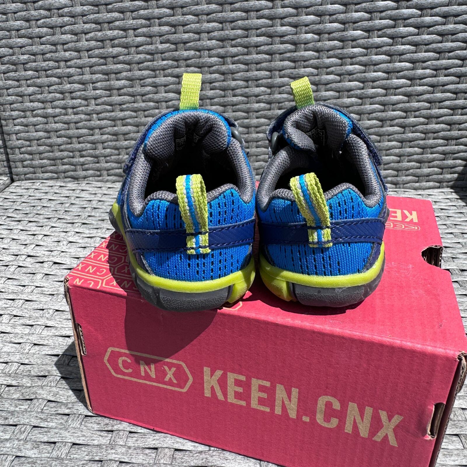 Scarpe da trekking Keen Chandler CNX rete elastico pizzo blu verde bambini bambino taglia 4