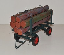 Remorque pour Tracteur en Tôle Maquette de Voiture Ancienne Avec Bois L 34 CM
