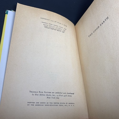 The Good Earth by Pearl S. Buck 1940 Triangle Books - Hardcover W/ DJ 4th Print - Picture 12 of 22