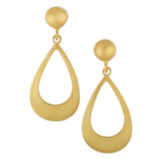 18K Gold Plated Dangle Earrings 925 Silver Without Gemstone Dangle Earrings