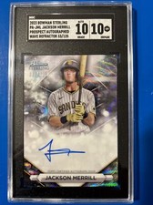 2023 Bowman Sterling  Jackson Merrill Prospect Auto Wave Refractor  /125 SGC 10