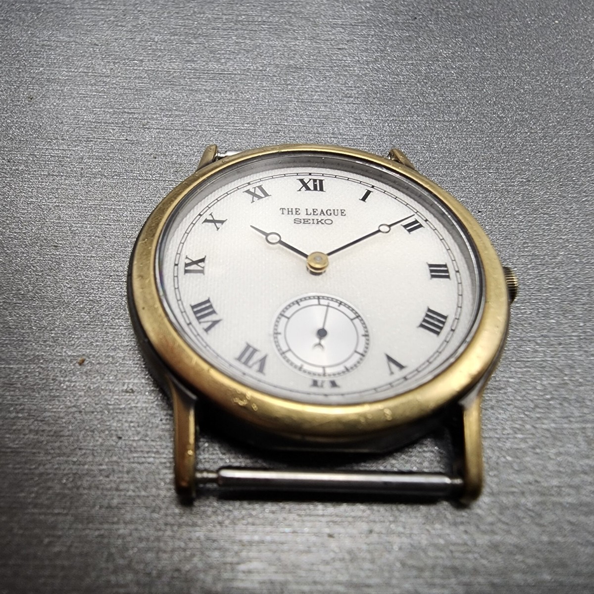 Seiko The League Watch Men 32mm White Dial Gold Tone Small Seconds