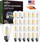 Led bulbs S14 E26 Outdoor Edison lights 2W (25Pack)for String Light Replacement