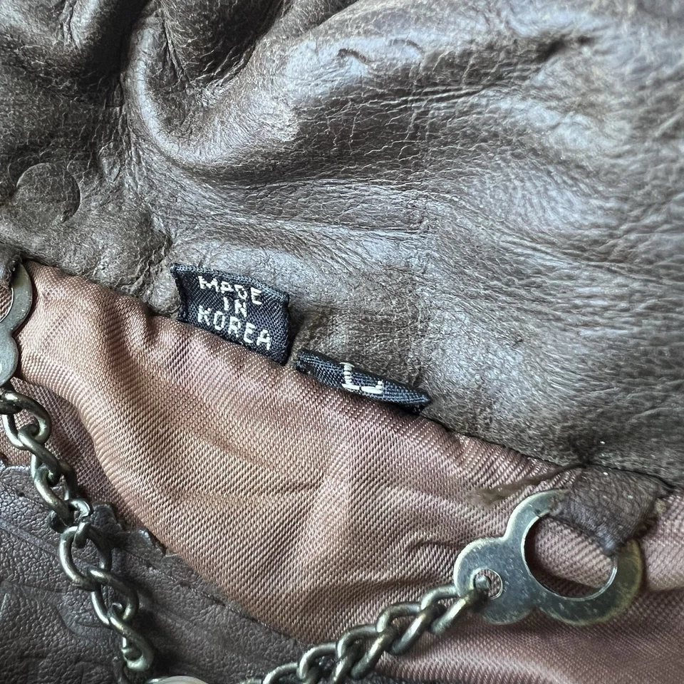 Chaqueta de moto vintage años 80 Fidelity Outerwear cuero funciona talla L Foto 3 de 4