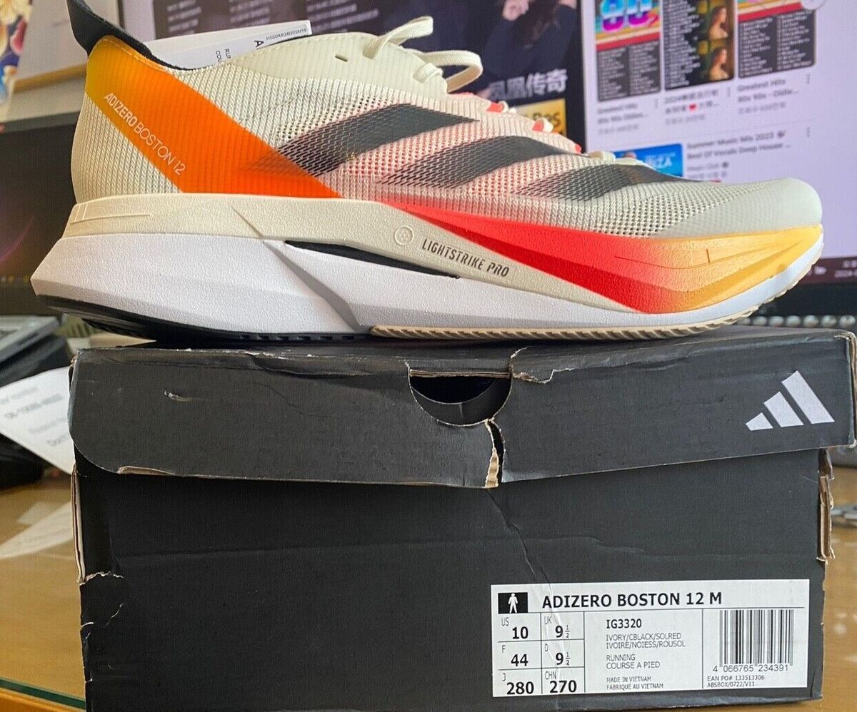 Adidas Adizero Boston 12 Men's Running Shoes Sports Ivory Adidas Adizero Boston 12 Men's Running Shoes Sports Ivory
