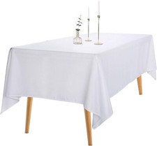 Ascoza 2-Pack 60x102" White Rectangular Polyester Tablecloths for Events, White