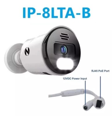 Night Owl IP-8LTA-B, 4K Network  POE Powered Camera with 60Ft Ethernet Cord