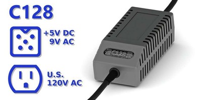 C128 PSU Modern US - Replacement Commodore 128 Power Supply